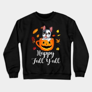 Happy Fall Y'all French Bulldog Autumn Crewneck Sweatshirt